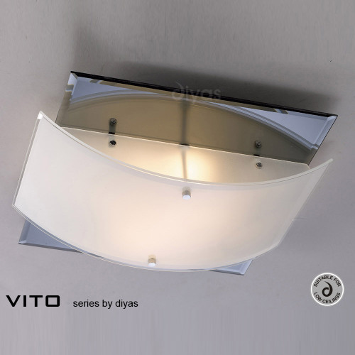 Diyas Lighting Diyas IL30991 Vito Two Light Polished Chrome Flush Fitting 