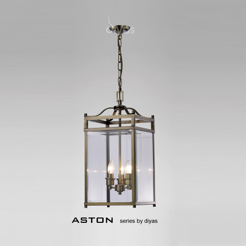 Diyas Lighting Diyas IL31112 Aston 3 Light Antique Brass Ceiling Fitting 