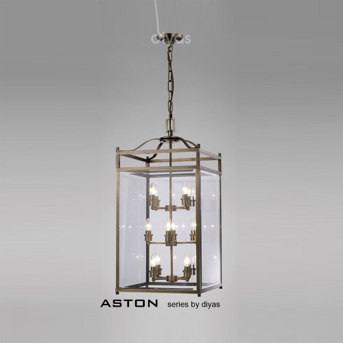 Diyas Lighting Diyas IL31115 Aston 12 Light Antique Brass Ceiling Fitting 