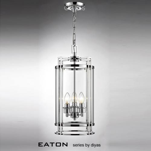 Diyas Lighting Diyas IL31082 Eaton Three Light Polished Chrome Ceiling Lamp 