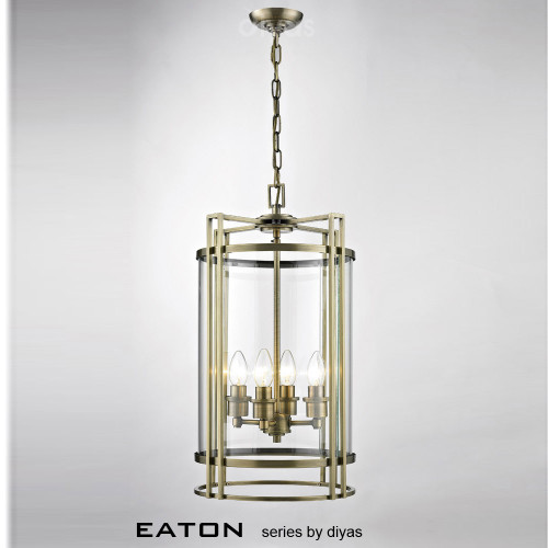 Diyas Lighting Diyas IL31093  Eaton Four Light Antique Brass Ceiling Fitting 