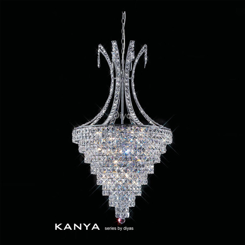 Diyas Lighting Diyas IL30049 Kanya 10 Light Polished Chrome Ceiling Pendant 