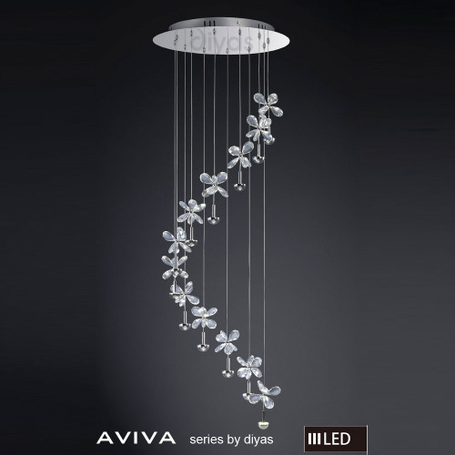Diyas Lighting Diyas IL31143 Aviva LED Polished Chrome Pendant 
