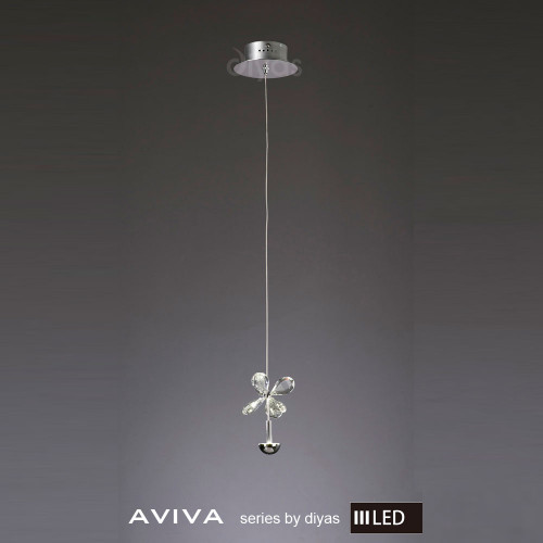 Diyas Lighting Diyas IL31140 Aviva 1 Light LED Polished Chrome Pendant 