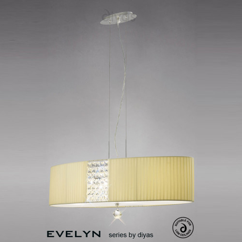 Diyas Lighting Diyas IL31173/CR Evelyn 4 Light Polished Chrome Flush Fitting 
