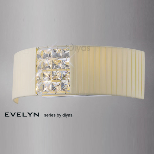 Diyas Lighting Diyas IL31171/CR Evelyn 2 Light Polished Chrome Wall Light 