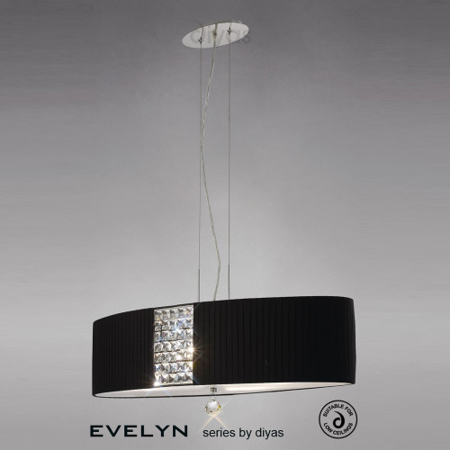 Diyas Lighting Diyas IL31173/BL Evelyn 4 Light Polished Chrome Flush Fitting 