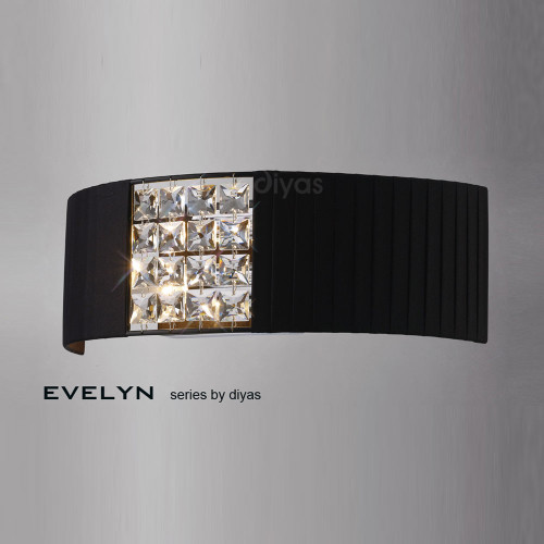 Diyas Lighting Diyas IL31171/BL Evelyn 2 Light Polished Chrome Wall Light 
