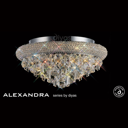 Diyas Lighting Diyas IL31445 Alexandra 6 Light Polished Chrome Flush Fitting 