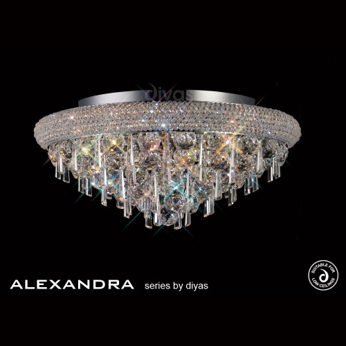Diyas Lighting Diyas IL31446 Alexandra 7 Light Polished Chrome Flush Fitting 
