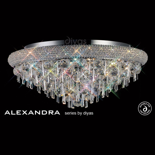 Diyas Lighting Diyas IL31447 Alexandra 9 Light Polished Chrome Flush Fitting 