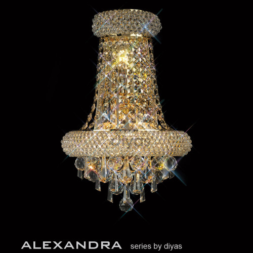 Diyas Lighting Diyas IL32102 Alexandra 3 Light French Gold Wall Light 