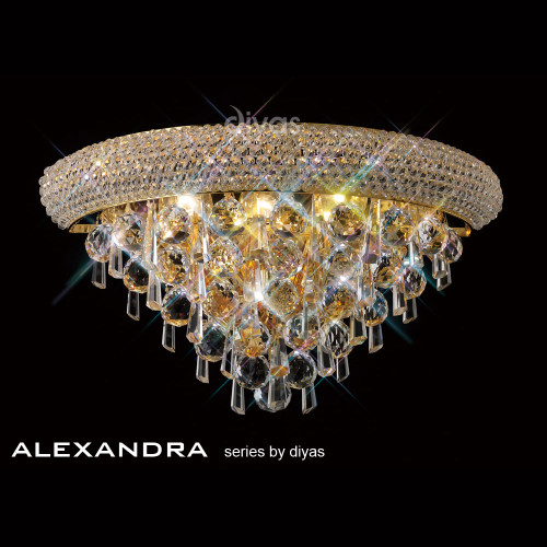 Diyas Lighting Diyas IL32101 Alexandra 3 Light French Gold Wall Light 