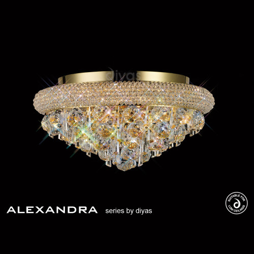 Diyas Lighting Diyas IL32105 Alexandra 6 Light French Gold Flush Fitting 