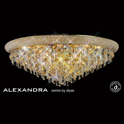 Diyas Lighting Diyas IL31449 Alexandra 16 Light French Gold Flush Fitting 