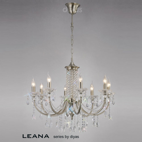Diyas Lighting Diyas IL32088 Leana 8 Light Satin Nickel Ceiling Pendant 