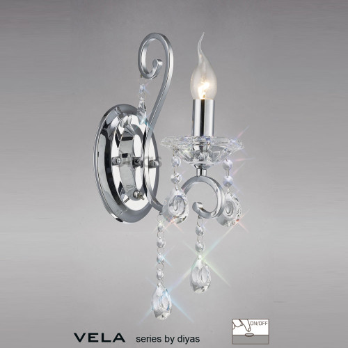 Diyas Lighting Diyas IL31361 Vela 1 Light Polished Chrome Wall Bracket 