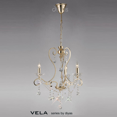 Diyas Lighting Diyas IL32063 Vela 3 Light French Gold Ceiling Pendant 
