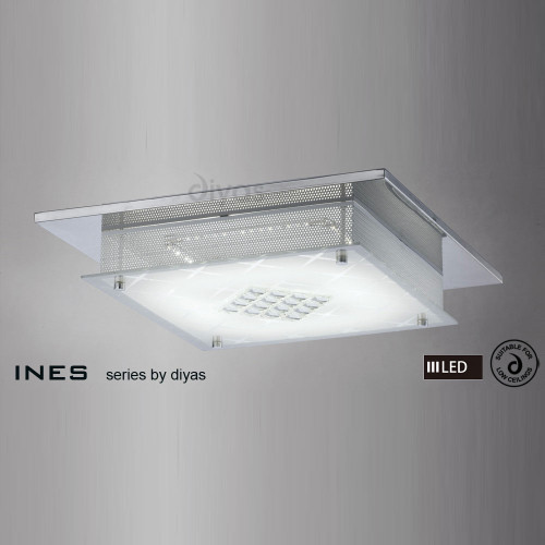 Diyas Lighting Diyas IL80051 Ines 75 Light Polished Chrome LED Flush Fitting 