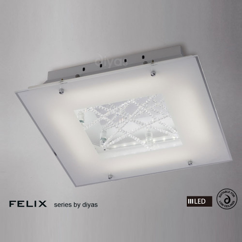 Diyas Lighting Diyas IL80050 Felix 32 Light Polished Chrome LED Flush Fitting 