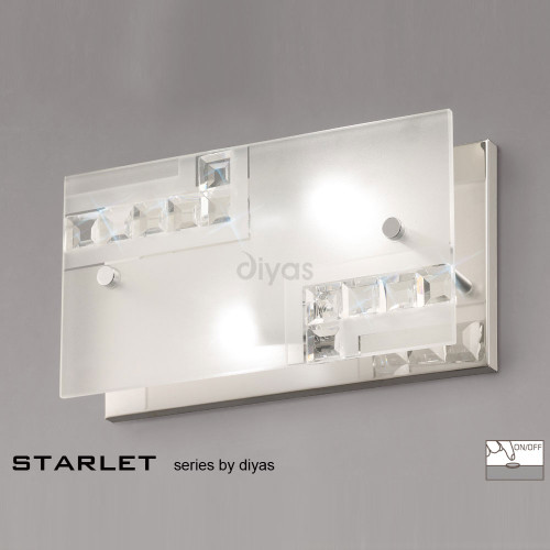 Diyas Lighting Diyas IL31260 Starlet 2 Light Polished Chrome Wall Light 