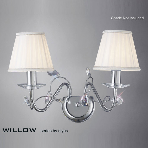 Diyas Lighting Diyas IL31212 Willow 2 Light Polished Chrome Wall Light 