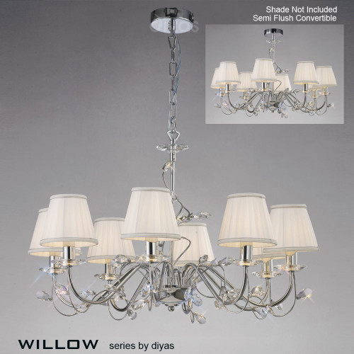 Diyas Lighting Diyas IL31218 Willow 8 Light Polished Chrome Ceiling Pendant 