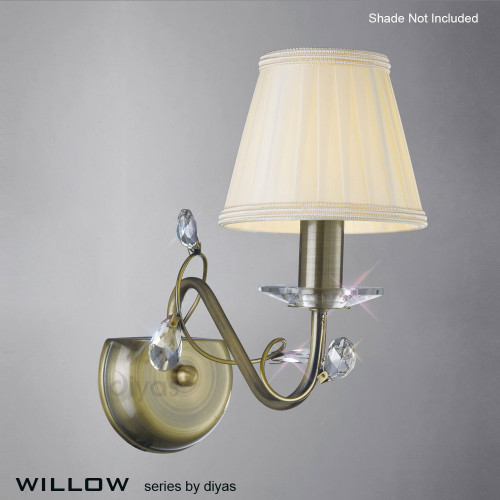 Diyas Lighting Diyas IL31221 Willow 1 Light Antique Brass Wall Light 