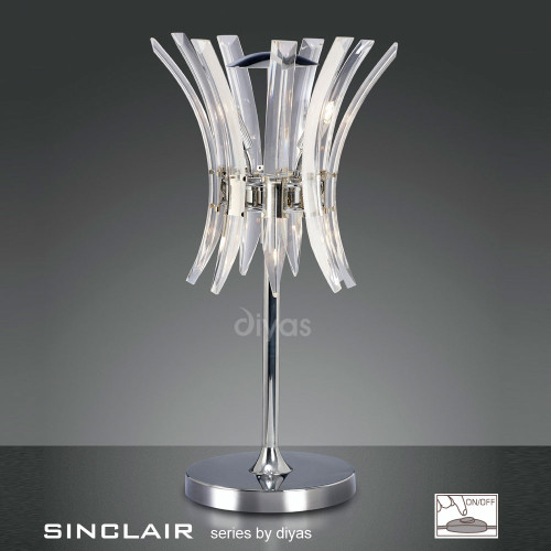 Diyas Lighting Diyas IL50446 Sinclair 4 Light Polished Chrome Table Lamp 