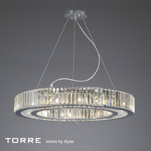 Diyas Lighting Diyas IL30099 Torre 10 Light Polished Chrome Ceiling Pendant 