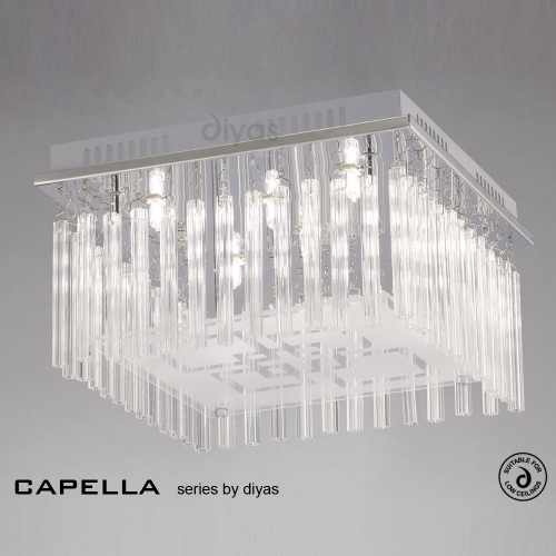 Diyas Lighting Diyas IL31320 Capella 6 Light Polished Chrome Flush Fitting 