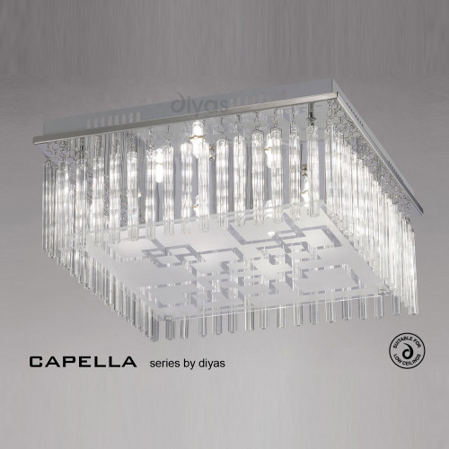 Diyas Lighting Diyas IL31321 Capella 8 Light Polished Chrome Flush Fitting 
