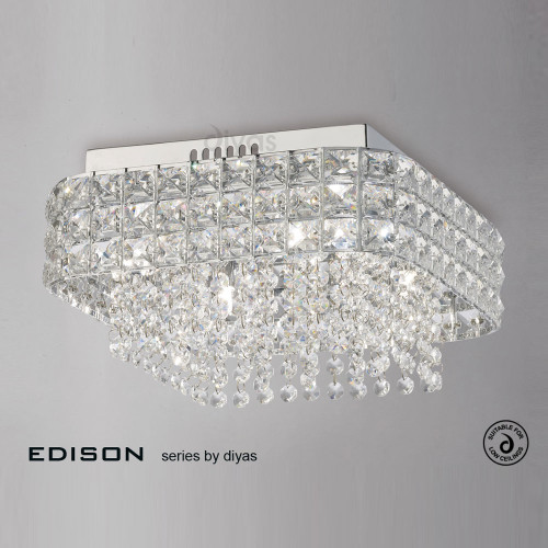 Diyas Lighting Diyas IL31152 Edison 4 Light Polished Chrome Flush Fitting 