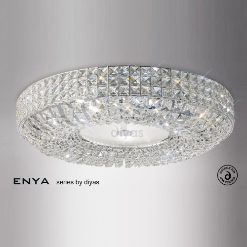 Diyas Lighting Diyas IL31202 Enya 9 Light Polished Chrome Flush Fitting 