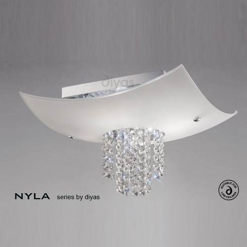 Diyas Lighting Diyas IL31476 Nyla 4 Light Polished Chrome Flush Fitting 