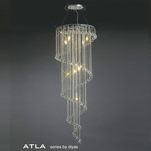 Diyas Lighting Diyas IL30098 Atla 7 Light Polished Chrome Crystal Pendant 