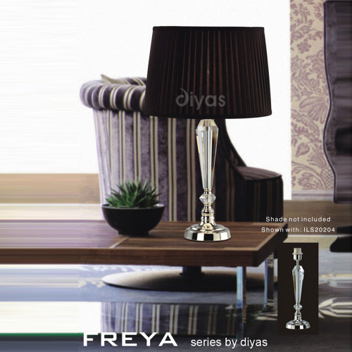 Diyas Lighting Diyas IL11025 Freya 1 Light Silver Crystal Table Lamp 