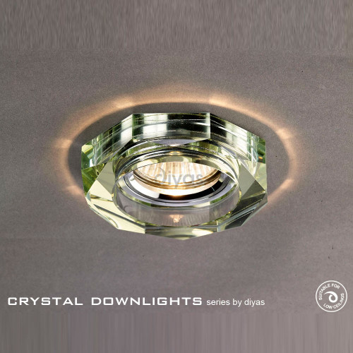 Diyas Lighting Diyas IL30823WI 1 Light White Wine Crystal Round Downlight 