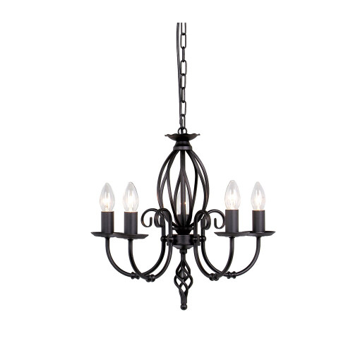 Elstead Lighting Elstead ART5-BLACK Artisan 5 Light Black Chandelier 