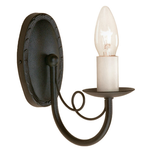 Elstead Lighting Elstead  MN1 BLK Minster 1 Light Black Wall Bracket 