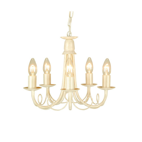 Elstead Lighting Elstead MN5-IV-GOLD Minster 5 Light Ivory/Gold Chandelier 
