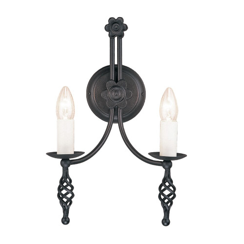 Elstead Lighting Elstead BY2-BLACK Belfry 2 Light Black Wall Bracket 