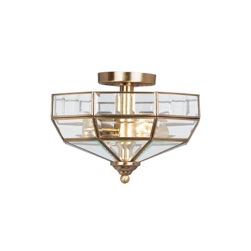 Elstead Lighting Elstead OLD-PARK-AB Semi Flush Fitting - Antique Brass 