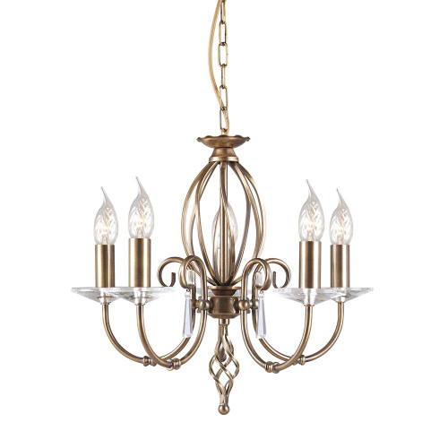 Elstead Lighting Elstead AG5-AGED-BRASS Aegean 5 Light Aged Brass Chandelier 