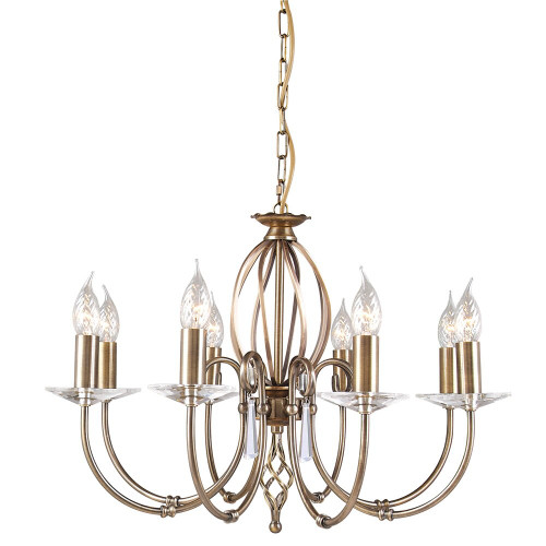 Elstead Lighting Elstead AG8-AGED-BRASS Aegean 8 Light Aged Brass Chandelier 