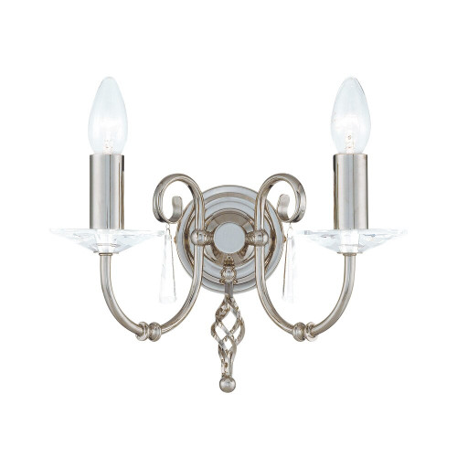 Elstead Lighting Elstead AG2-POL-NICKEL Aegean 2 Light Wall Bracket 