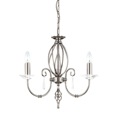 Elstead Lighting Elstead AG3-POL-NICKEL Aegean 3 Light Chandelier 