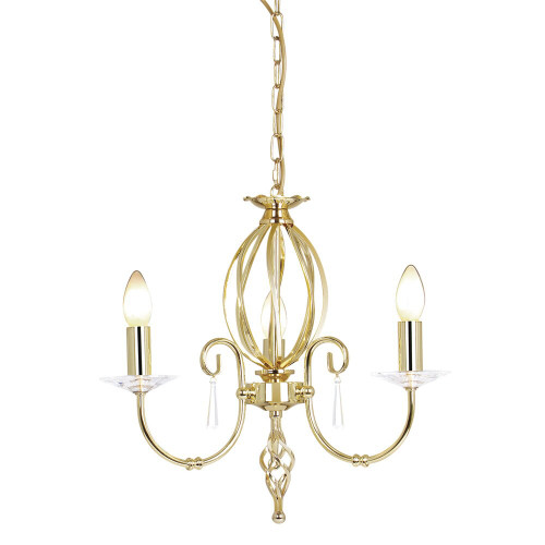 Elstead Lighting Elstead AG3-POL-BRASS Aegean 3 Light  Chandelier 
