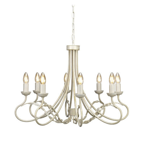 Elstead Lighting Elstead OV8-IVORY-GOLD Olivia 8 Light Ivory/Gold Chandelier