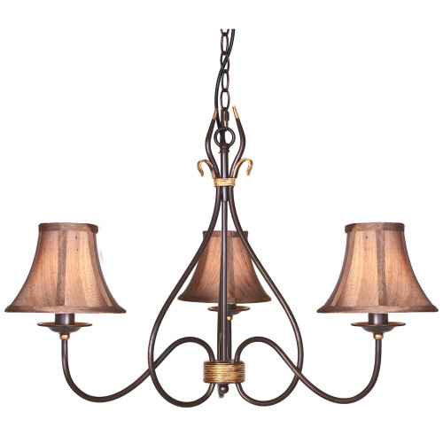 Elstead Lighting Elstead WM3 Windermere 3 Light Rust/Gold Chandelier